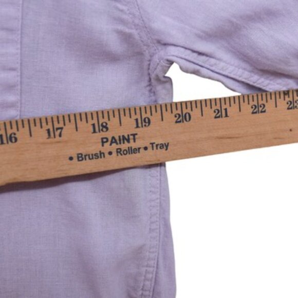 GAP Lilac Lavender Purple Linen Blend Button Shirt S Minimal Softcore Breathable - Picture 7 of 9